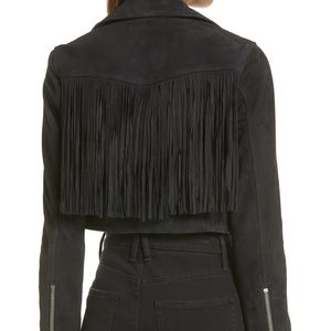 Like new ALLSAINTS Elora Fringe Shrunken Leather Biker Jacket